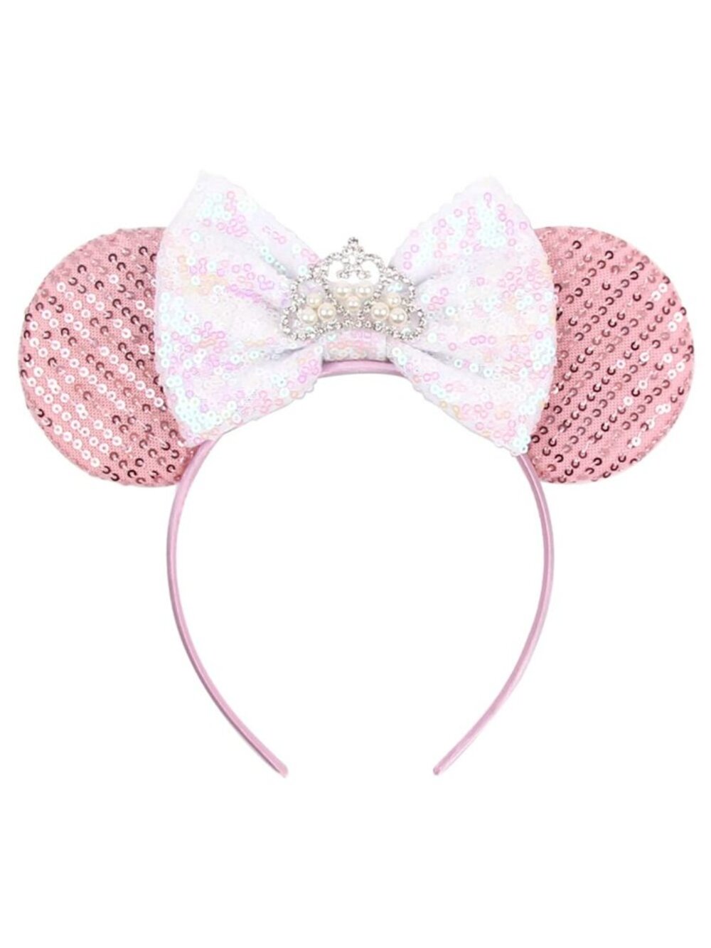 Women Pink Shiny Bow Mickey Mouse Hair Headband For Cosplay